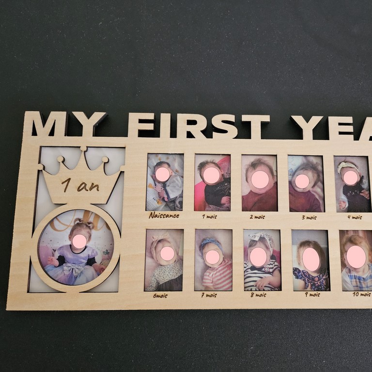 Cadre photo de la naissance à 12 mois