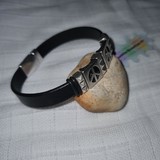 Bracelet Ethnie cuir Noir